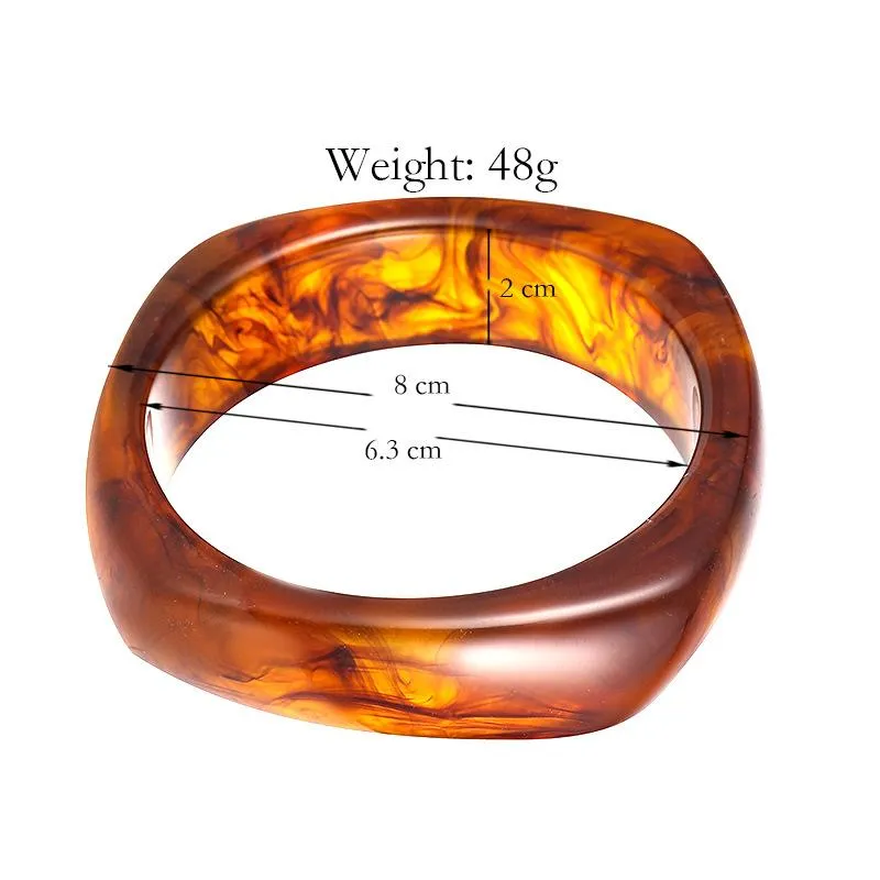 Bangle Cellulose Acetate Wide Bracelet In Dark Tortoise Acrylic Resin Wristbands For Women Teen Girls Minimalist Tortoiseshell223n