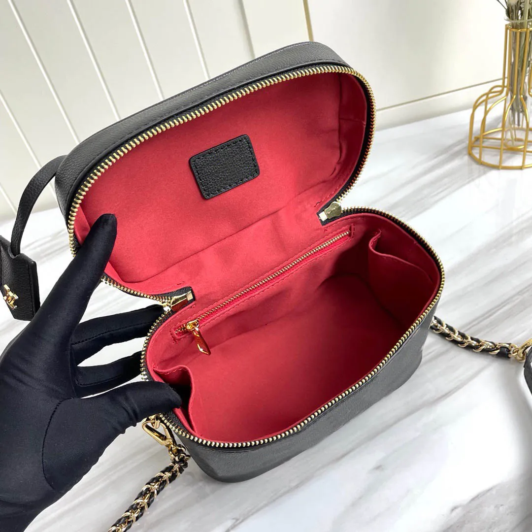 高品質の女性化粧品の整頓されたレザーメイクアップバッグファッション4色高容量デザイナーレディーズストレージボックスハンドバッグ
