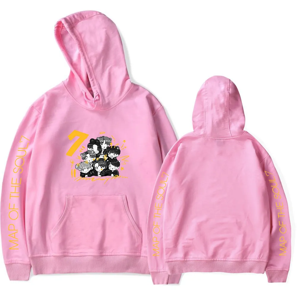 Kpop Cartoon Bangtan Jongens Album Kaart van De Ziel 7 WORLD TOUR Concert Hoodies Sweatshirt Mannen/Vrouwen Hoodies Kpop Harajuku hoodies 201102