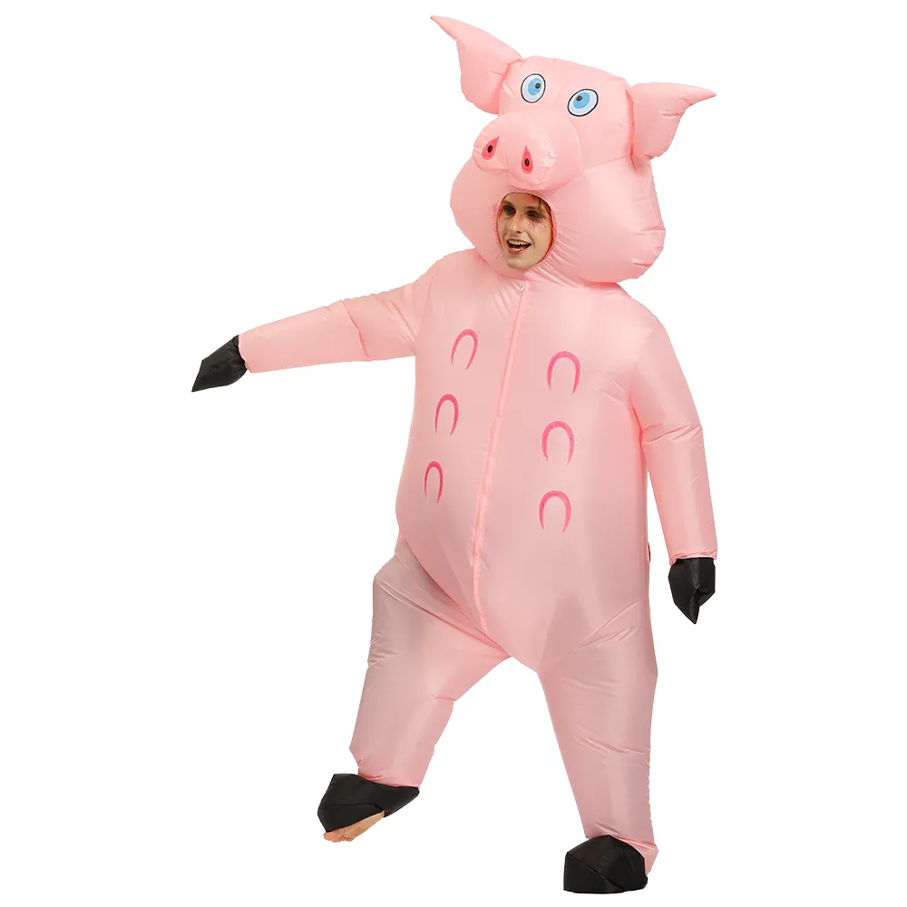 Costume da bambola mascotte Costume da maiale rosa gonfiabile adulti Costumi di Carnevale Costumi di Halloween donna uomo Abbigliamento da maiale animale Abito in maschera Unisex