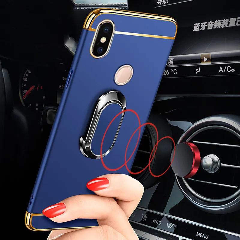 Custodie Xiaomi Redmi Note 5 6 7 8 Hard Stand Cover 3 in 1 con supporto anello in metallo auto magnetico Xiomi Redmi Note 8 Pro