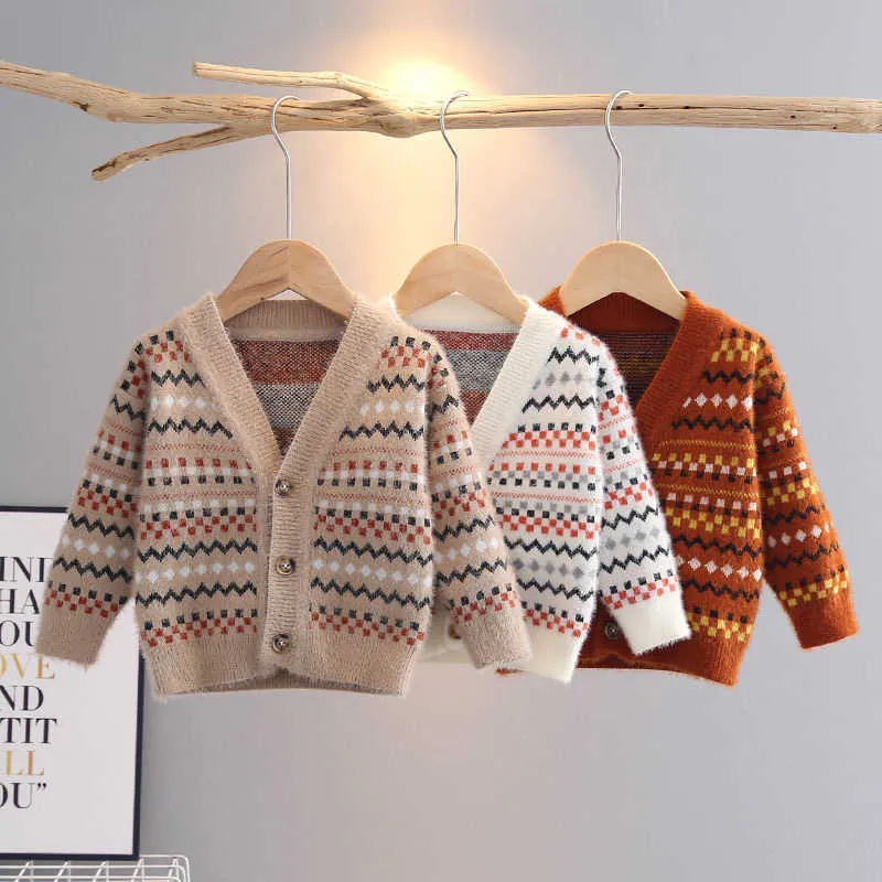 Bébé garçons pull 1-6 ans bébé Cardigan garçon mode pull veste printemps automne enfants tricot coton laine pull Y1024
