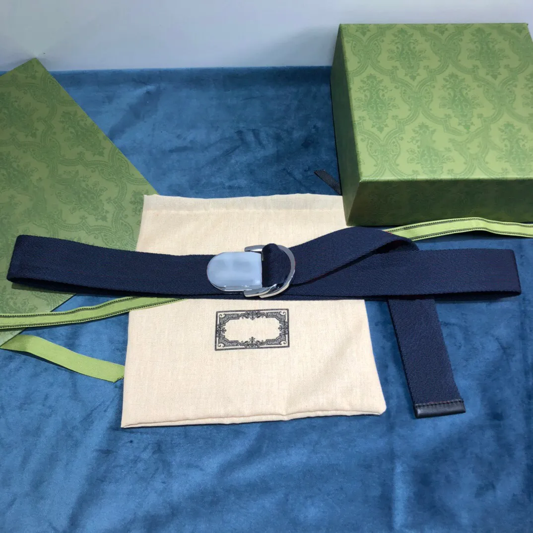 Classique doux vert bleu toile hommes ceintures haut tendance qualité vert web femmes ceinture avec boîte hommes designers ceintures 0189245M