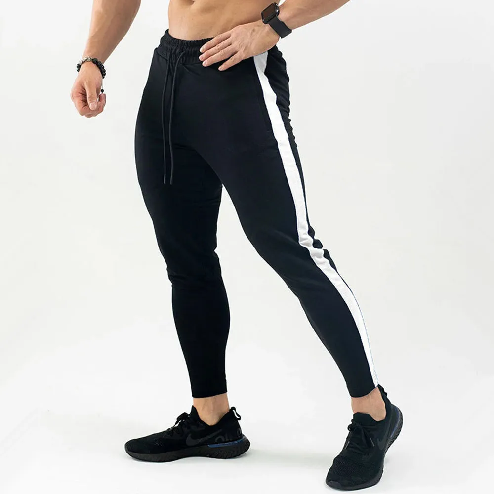 Biegacze spodnie dresowe mężczyźni dorywczo skinny spodnie siłowni fitness trening sportswear spodnie męskie jesień działa sport bawełniane spodnie