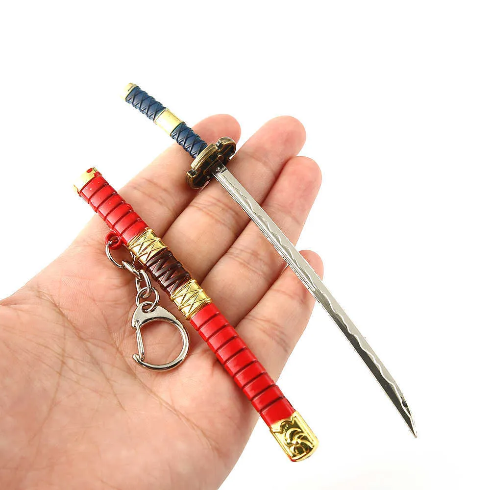 Anime One Piece Keychain Cosplay Roronoa Zoro Sword Blade Chaveiro Pendant Key Holder Chain Men Fashion Jewelry Accessories G10192545401