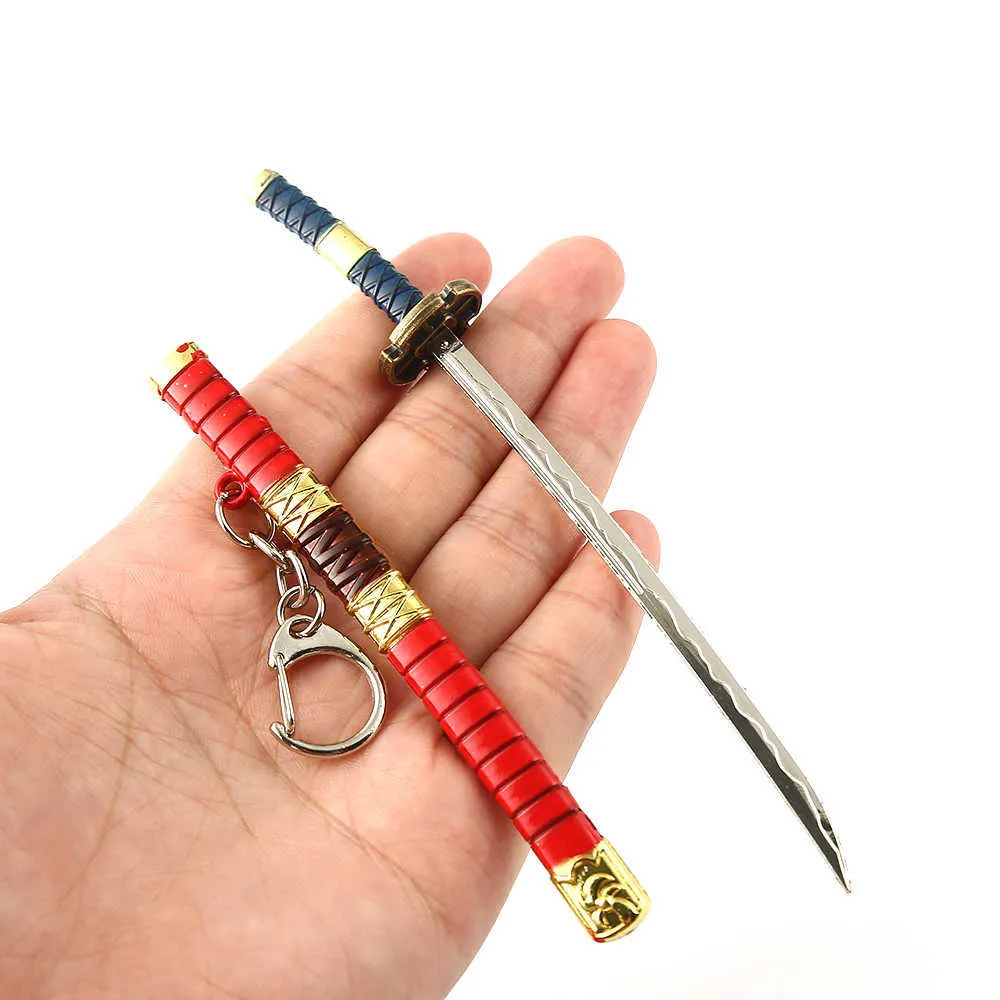 Anime One Piece Keychain Cosplay Roronoa Zoro Sword Blade Chaveiro Pendant Nyckel Holder Chain Men Fashion Jewelry Accessories G10192712866