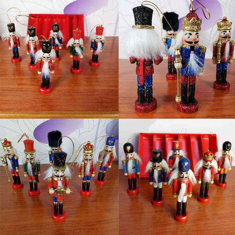 Joyeux Noël Nouvel An Décoration Enfants Casse-Noisette Soldat Poupée Pendentif En Bois Navidad Décorations De Noël pour La Maison H1112354h