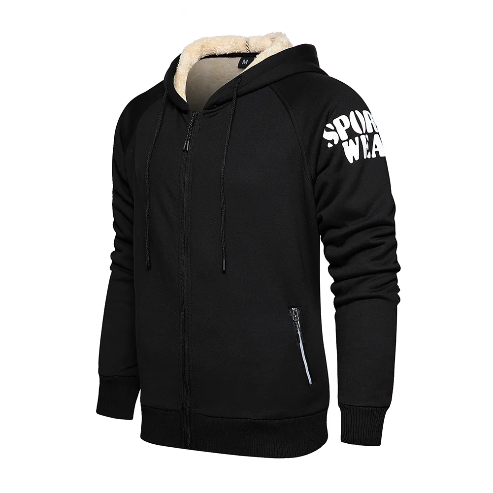 Heren Hoodies Winter Dikke Dikke Warm Hoodies Burined Super Warm Zipper Hoodie Jacket Mannen Fleece Sweatshirts Zipperjas plus maat LJ201027