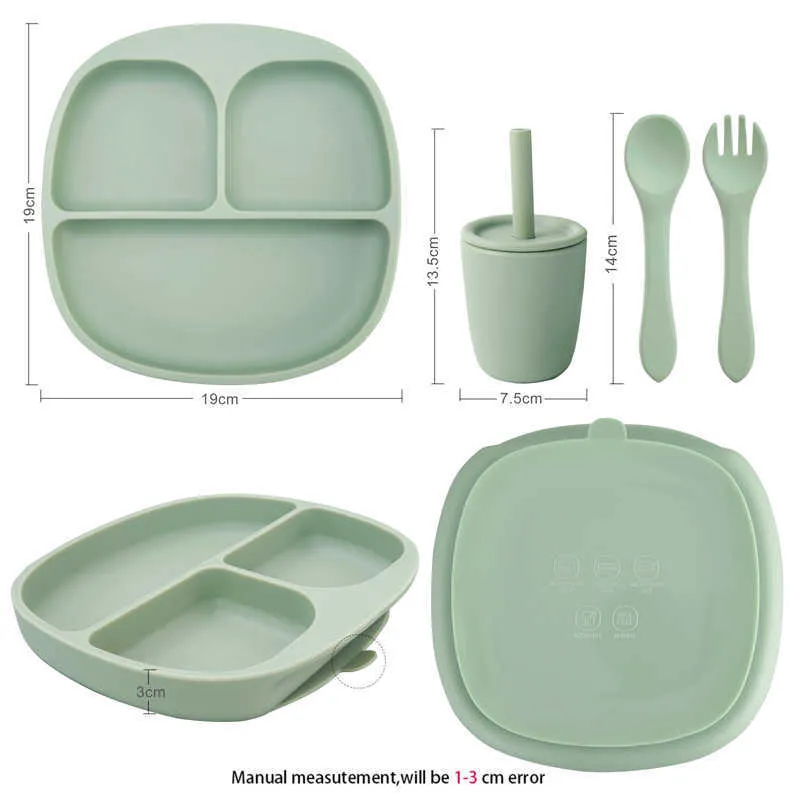 Design de placas de placas de pratos de mesa infantil no copo de sucção conjunto de bebê de palha