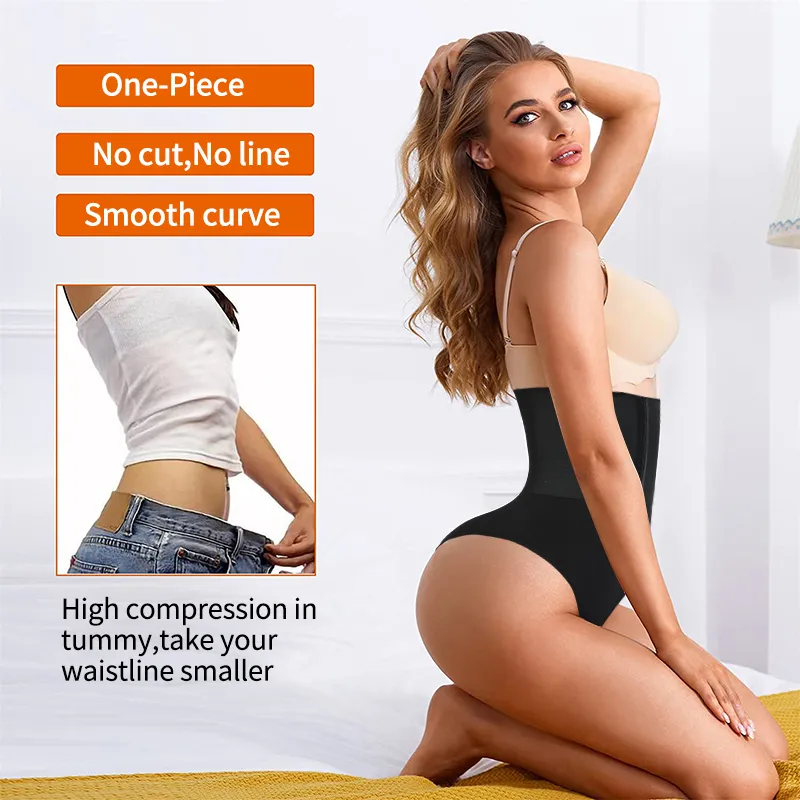 Женская талия Cincher Bedled Tummy Control Thong трусики тонкий высокий талии корпус нижнее белье