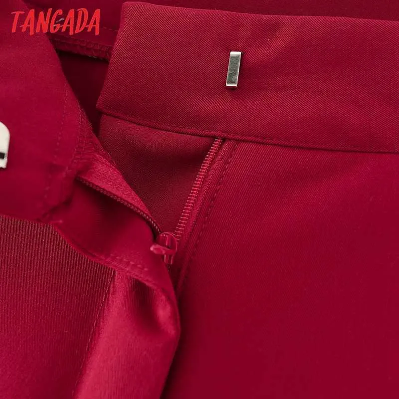 Tangada Trainingspak Sets Office Lady Work Women's Red Blazer Broek Pak 2-delige Jas en DA92 210930
