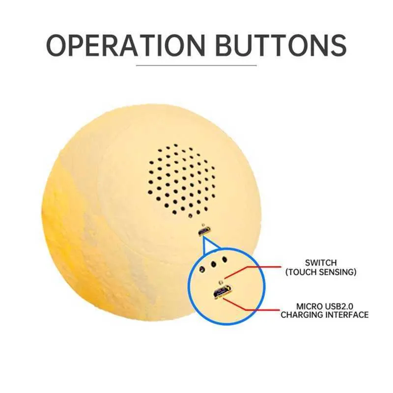 Коранский динамик, портативный 3d Moon Quran Bluetooth-динамик легкой лампы с подставкой, приложение дистанционное управление для дети украшения дома Y0910