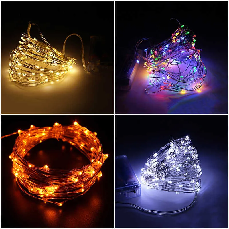 50-200 LED Solar Power Strip Touwverlichting Fairy String Light Xmas Outdoor Waterdichte LED Solar Energy Copper Draad Light String Y0720