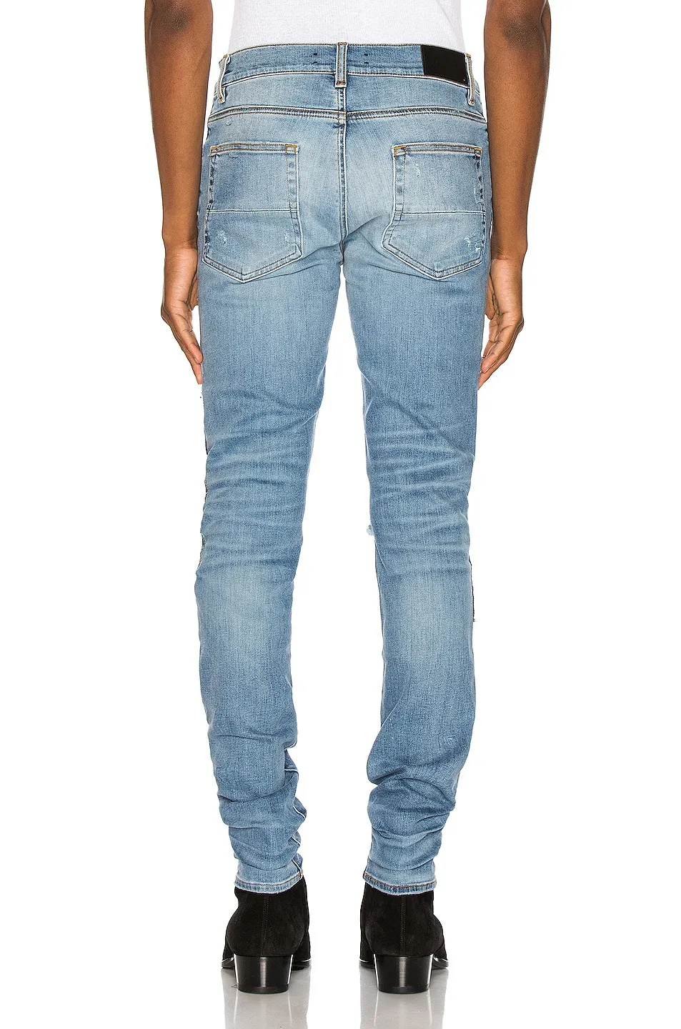 Autunno nuovissimo designer piedi skinny pantaloni jeans da uomo strappati schizzi di vernice blu jeans dritti streetwear mendicante di alta qualità