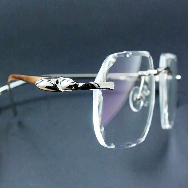 Telaio di occhiali da taglio a diamante trasparente occhiali senza bordo carrello uomini e donne occhiali di lusso Oculos ee gau261x
