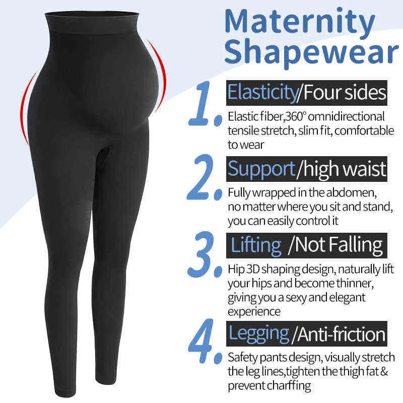 Mutterschaft Leggings Hohe Taille Schwangere Bauch Unterstützung Legging Frauen Schwangerschaft Dünne Hosen Körperformung Mode Gestrickte Kleidung 211215