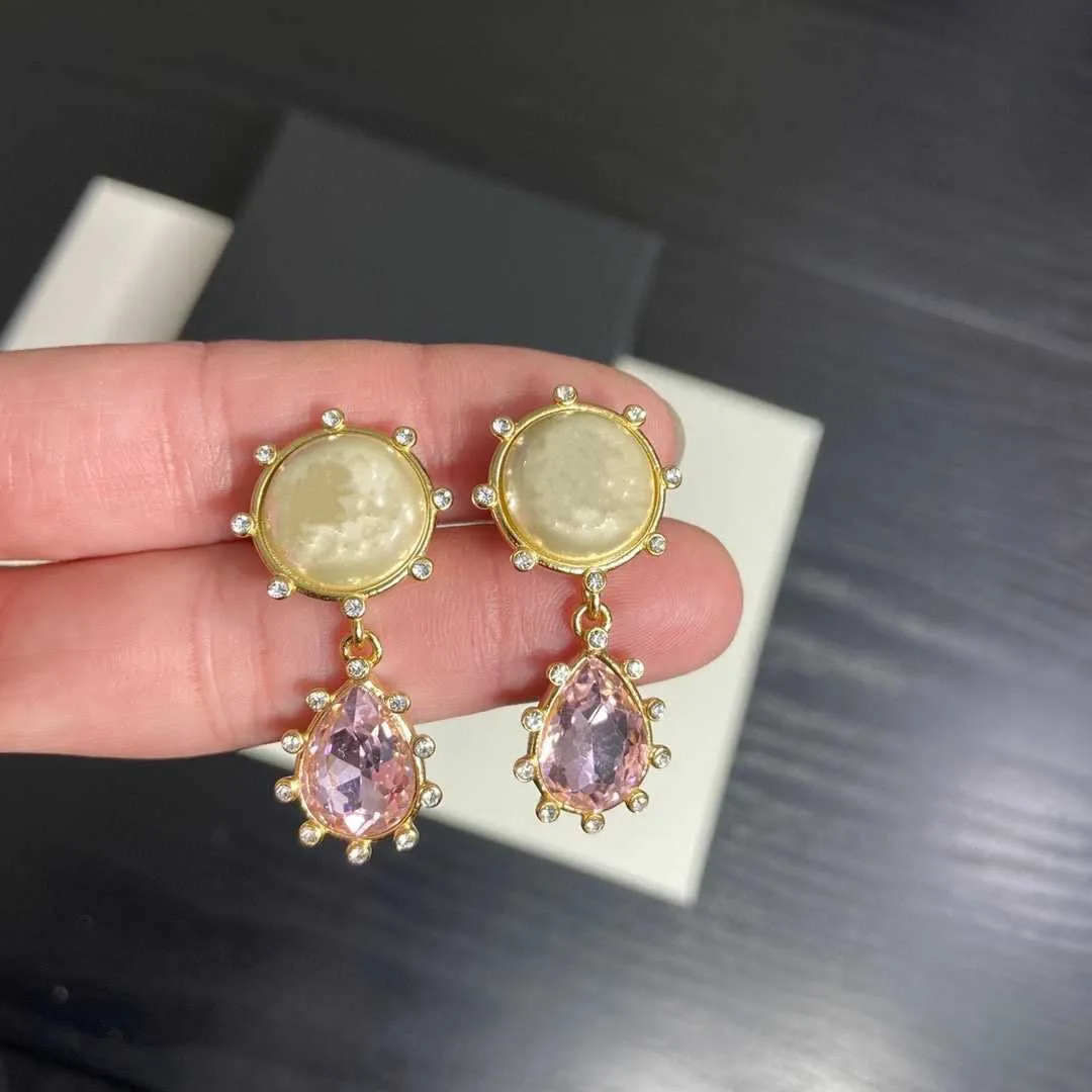 21 Brand Yellow Gold Color Fashion Jewelery Woman Pearls Earrings Pink Party High Quality Water Drop Pearls Studing Jewelry2316750
