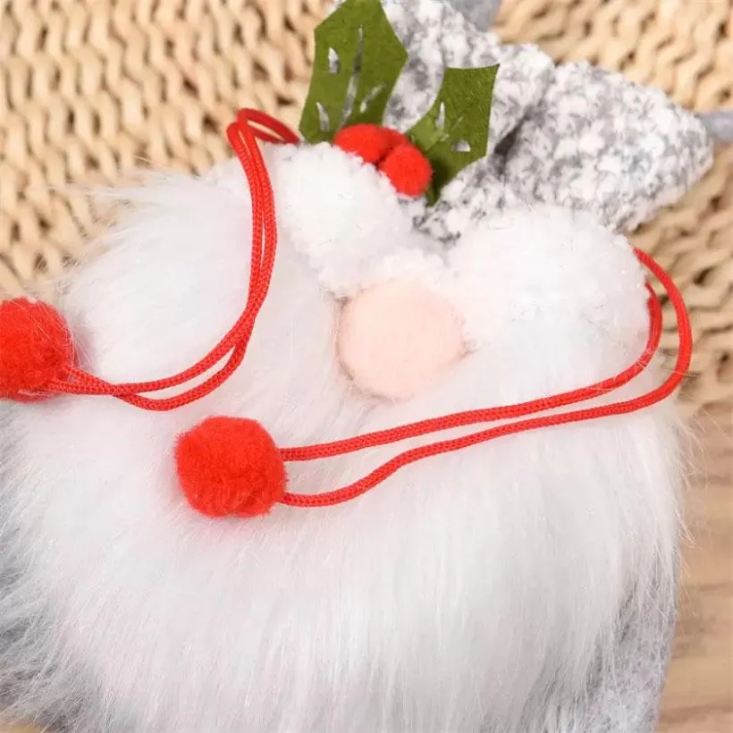 Bez twarzy staruszki Boże Narodzenie prezenty cukierków torby świąteczne dekoracja Eve pakuje torbę sznurek