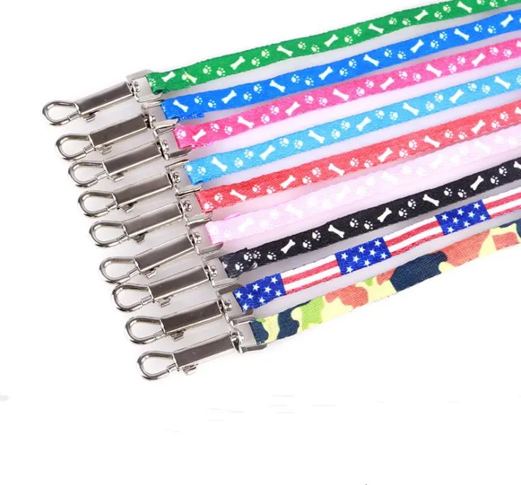 1.0*120cm Dog Harness Leashes Nylon Printed Adjustable Pet Collar Puppy Cat Animals Accessories Pet Necklace Rope Tie Collar C2992