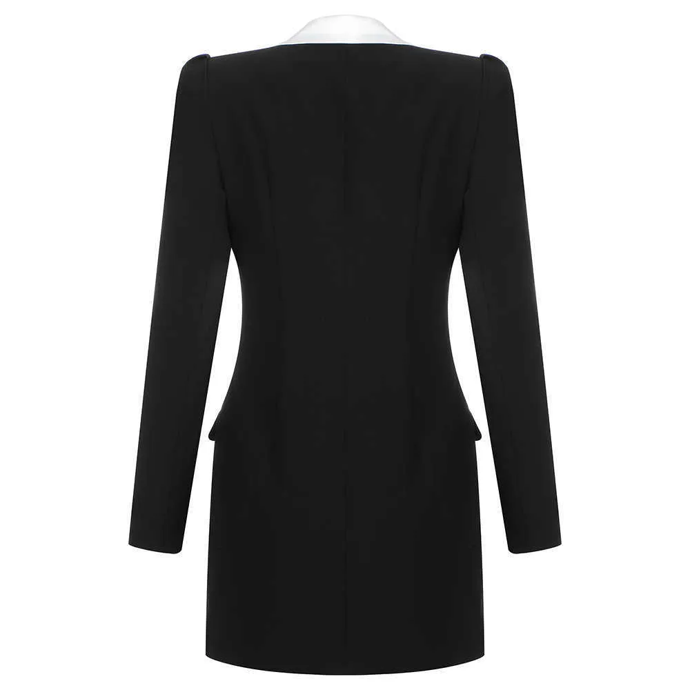 Ocstrade Black Long Sleeve Blazer Dress Runway Women Fashion Rivet Bodycon Sexy Night Club Evening Party 210527