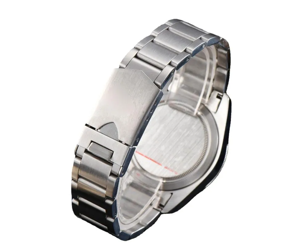 Wristwatches Automatic Movement Watch Bay Black Red Bezel Calendar Men's Steel Case 41MM Bracelet Luminous Hands Military232s