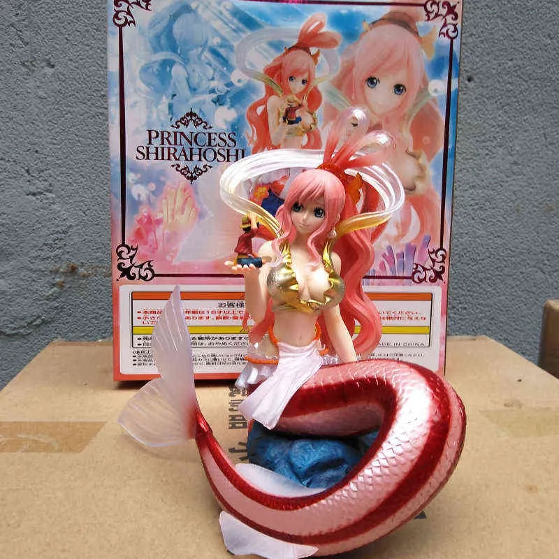 21 cm POP Anime giapponese One Piece Shirahoshi Princess Mermaid Gioco Statua Action PVC Figure Toy Collection Modello Doll Regali H1105