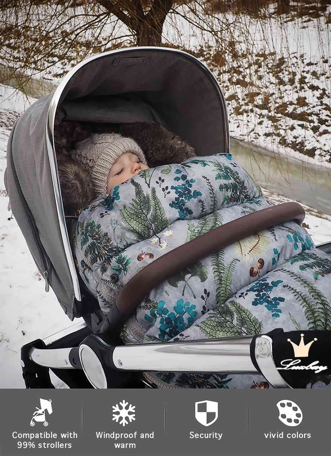 Baby slaapzak baby wandelwagen winter winddicht dikke tassen voor baby's enveloppen geboren 211023
