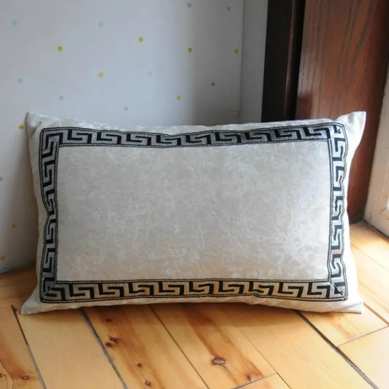 Coussin de coussin européen blanc de riz de haute qualité Taies d'oreiller Nouveau style chinois Coussin d'oreiller carré Canapé Chaise Décoration de voiture 210317