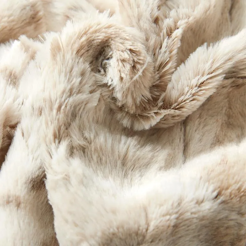 毛布の快適な贅沢なフェイクファースローブランケットソフトホワイトヒョウふわふわカウチチェアカーベッド130x160cm342x