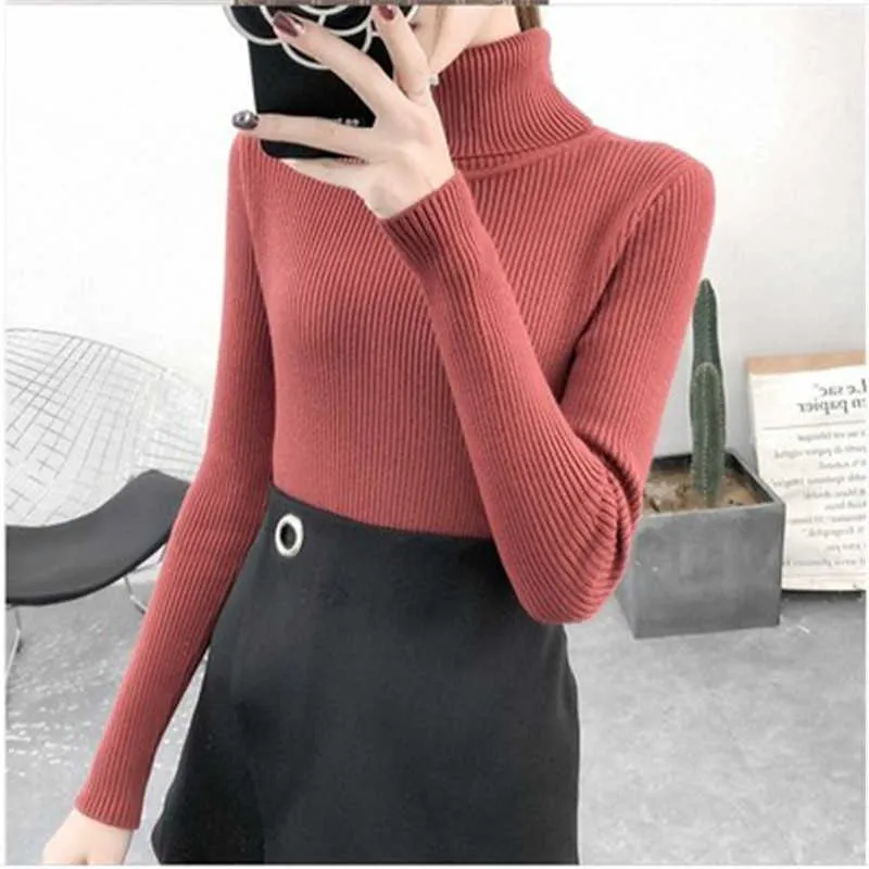 Women Sweaters Autumn Winter Tops Korean Slim Pullover Knitted Sweater Jumper Soft Warm Pull Femme 211007