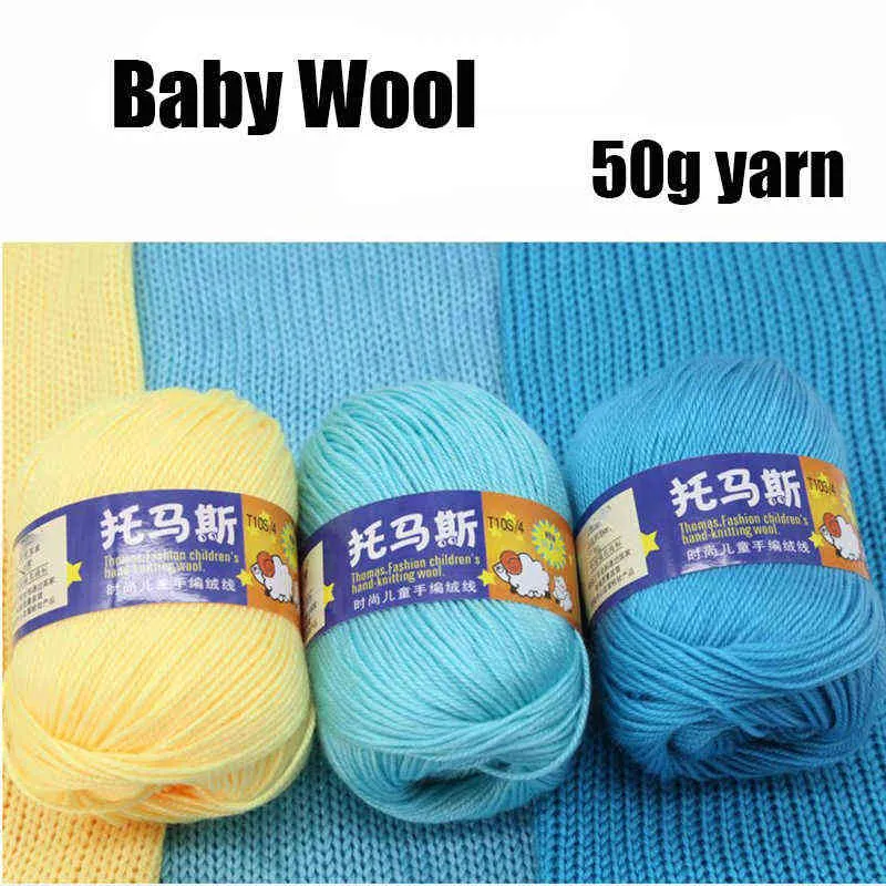 50g / balle 135m fil à tricoter pas cher Chine Crochet bio bébé fils de laine écheveau colorant écologique de haute qualité Y211129