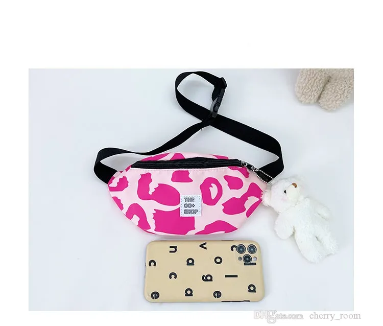 Sac de poitrine imprimé léopard pour enfants garçons filles sac à bandoulière imprimé vache à rayures zébrées portefeuille mode accessoires roses sacs à main F607