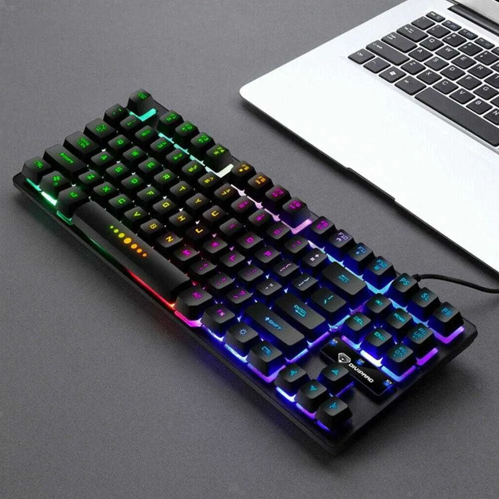 Luminous Gaming Mechanische Tastatur 87 Tasten mit RGB LED -Backbeleuchtung USB Kabel 15m Keybord wasserdichte Multimedia für Tablet Desktop 24697979