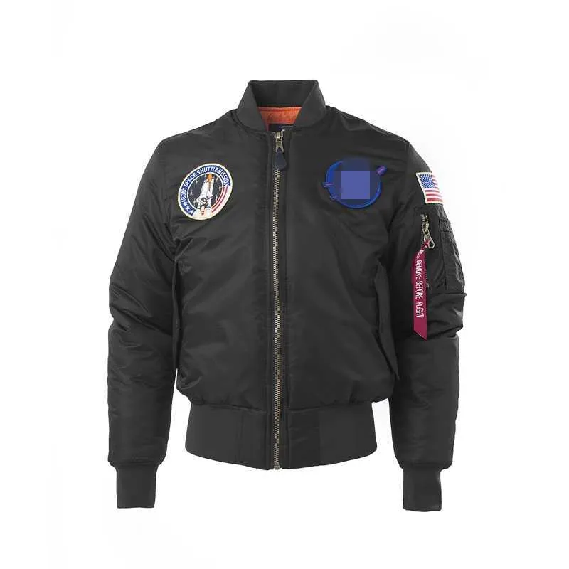100th space shuttles mission patched winter space bomber flight jacket for men women X0710