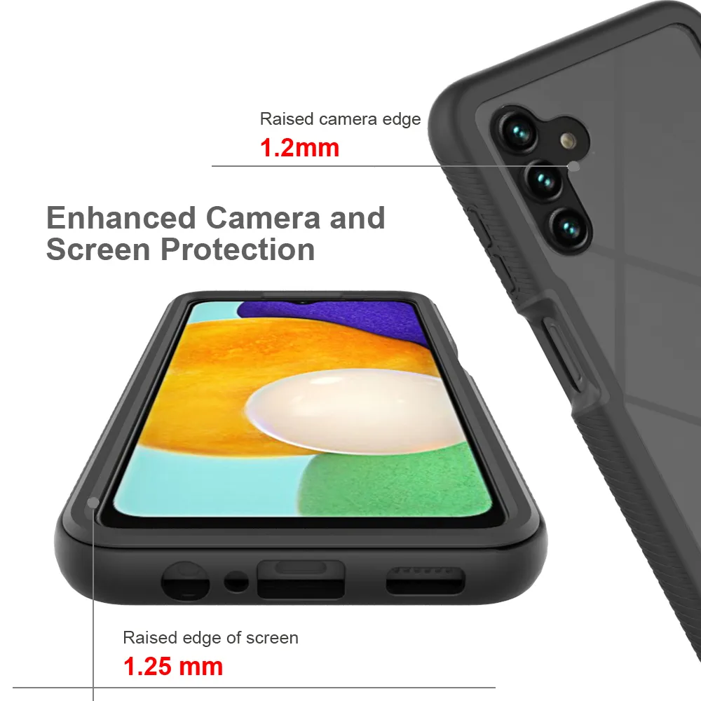 Coque hybride robuste antichoc pour Samsung Galaxy A13 5G, 6.5 pouces, pare-chocs en TPU, coque arrière transparente en plastique dur acrylique