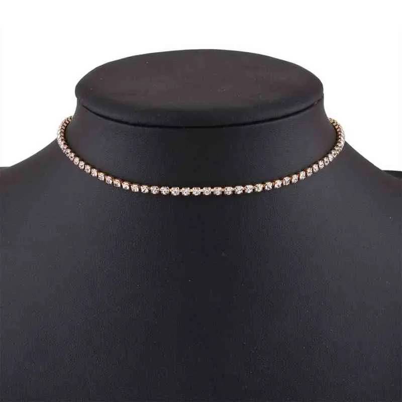 Kmvexo proste design kryształowe koraliki Choker Naszyjnik Women Naszyjnik Błyszcząca dhocker chocker biżuteria ślubna 2019 G1216779378