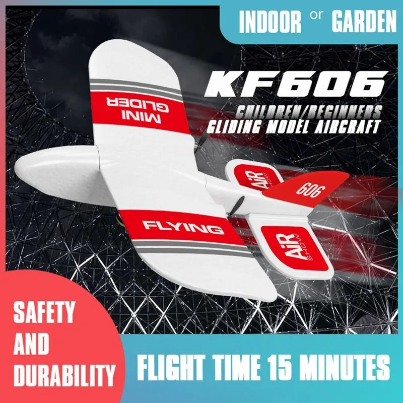 KF606 EPP Foam Glider RC Airplane Flying Aircraft 2.4Ghz 15 Minutes Fligt Time Plane Toys For Kids Gifts 220311