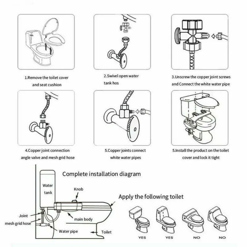 Nicht elektrisches Badezimmer-Frischwasser-Bidet, Frischwasserspray, mechanischer Bidet-Toilettensitzaufsatz, Muslim Shattaf Washing310M