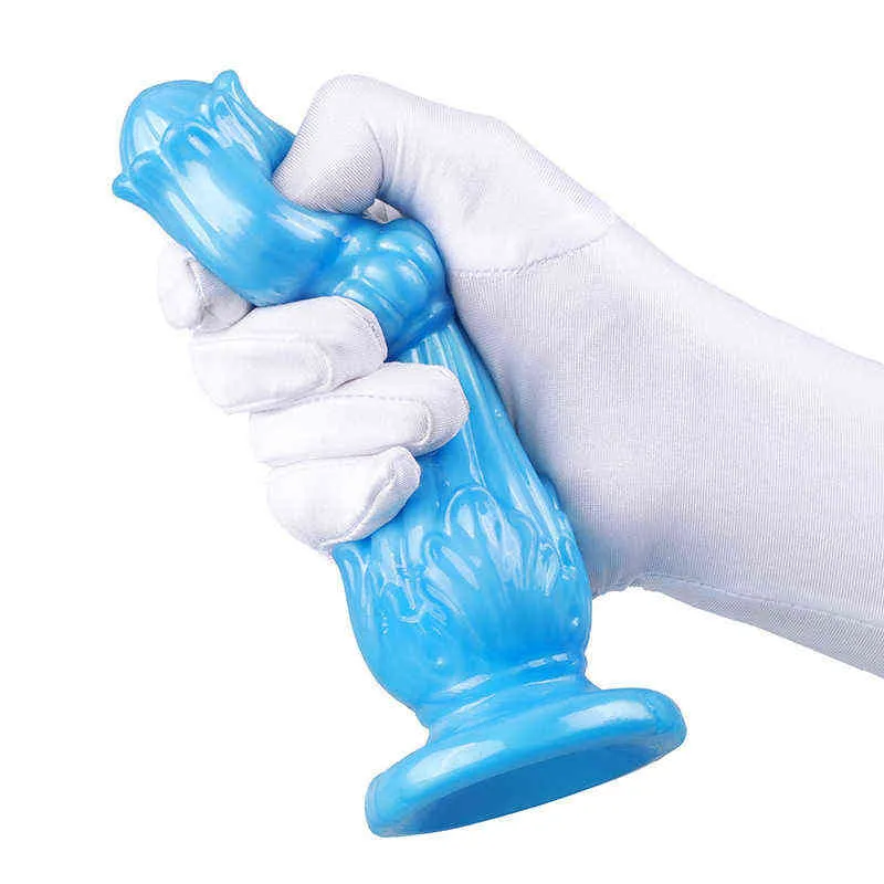 NXY Dildos Anal Toys New Carnation Backyard Bead Pulling Plug Sex Toy Men's and Women's Masturbation Device Soft Fun Expansion Adult Products 0225