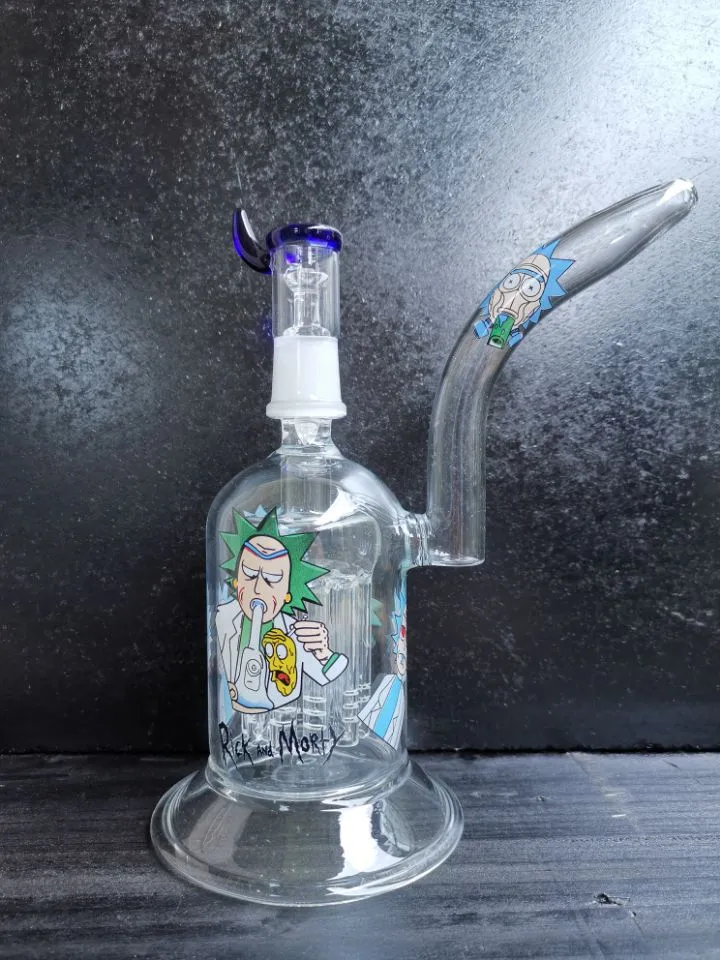 Recycler Dab Rigs Tubi tabacco Bong acqua in vetro spesso Fumo Cera Pipa ad acqua Accessori narghilè con cupola unghie in vetro cheechshop vendita