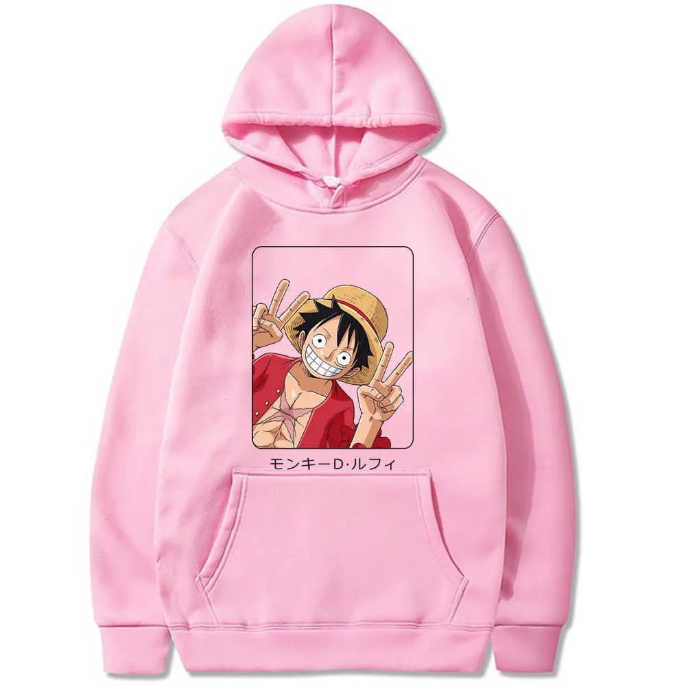 Anime une pièce sweat à capuche imprimé Funly à manches longues sweat décontracté hommes/femme hauts Y0804