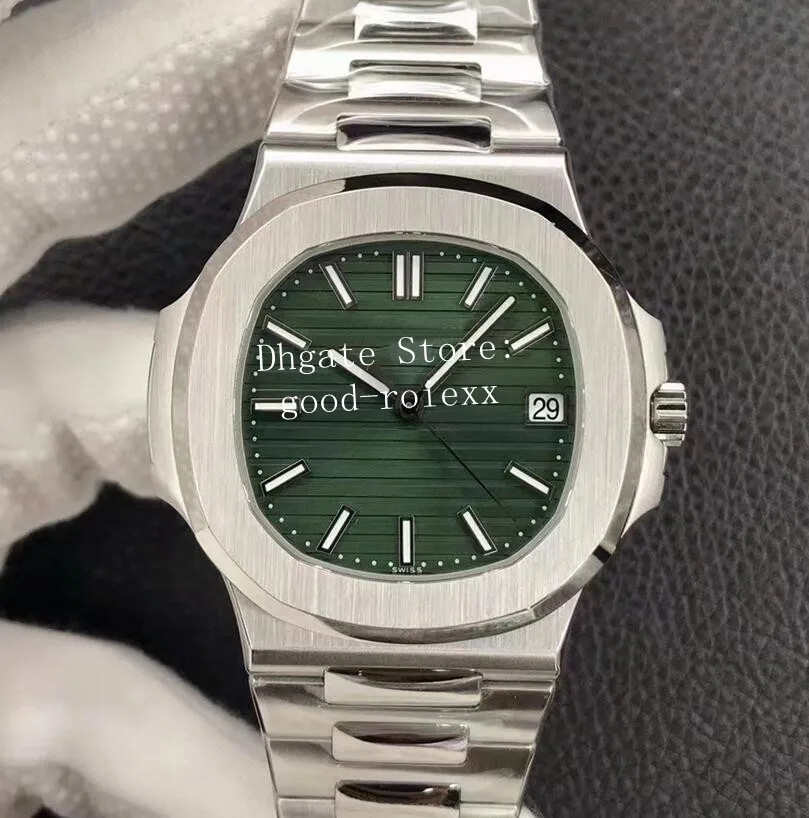 Relógios extremamente finos relógio masculino verde azul cinza mostrador 3k automático cal 324 movimento data eta 5711 40º aniversário crys148a