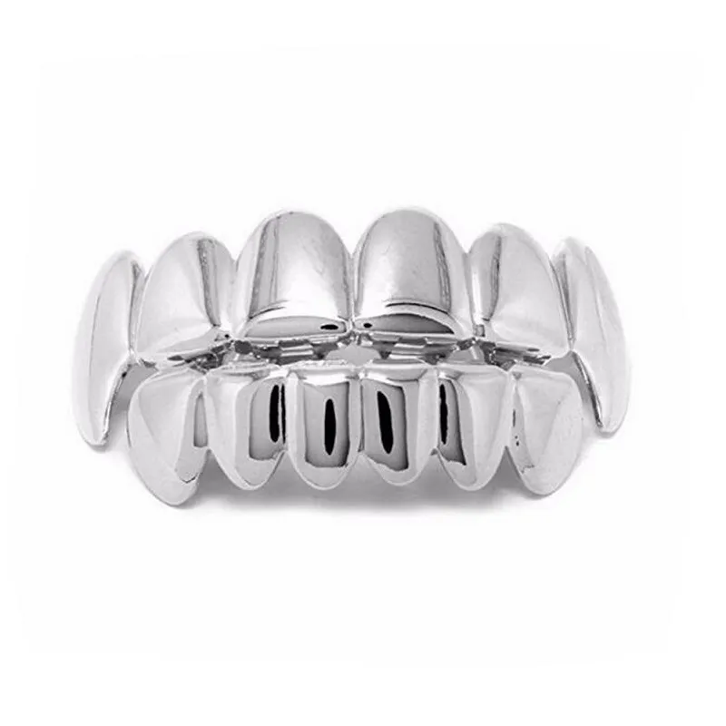 Grillz Tanden Set Hoge Kwaliteit Heren Hip Hop Sieraden Echt Vergulde Grills232y