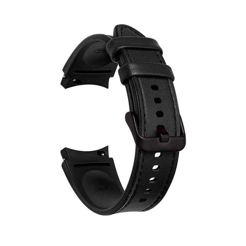 Bracelets de montre en cuir et Silicone, 20mm, pour Galaxy 4, 40mm, 44mm, extrémité incurvée, classique, 46mm, 42mm, Business310n