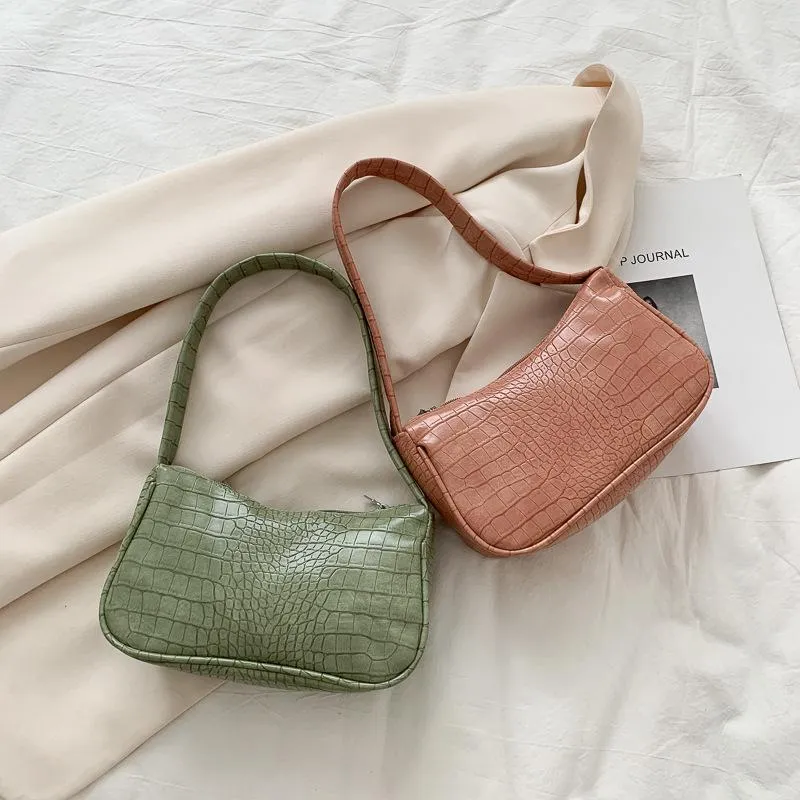 Cross Body 2021Spring Crocodyle Wzór pod pachami Kobiet Vintage Baguette Torebka torebka Pu skórzane panie