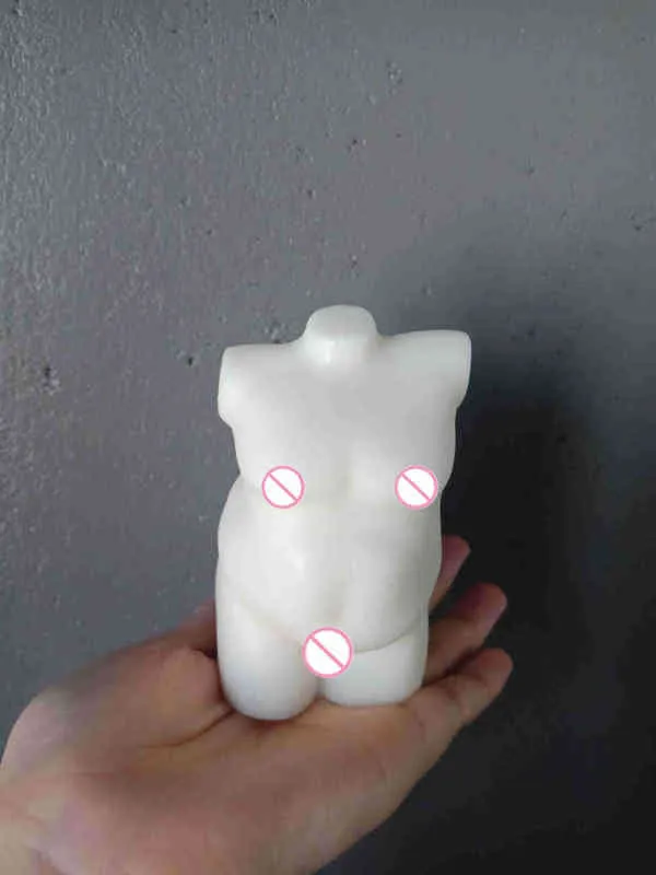 BT0013 BEAUTY 50% half DIY handmade human plump curvy female male candle mold woman body Goddess torso silicone candle mold H1222