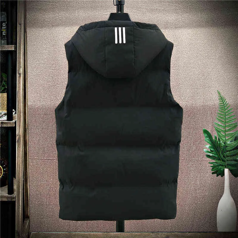 Gilet con cappuccio da uomo invernale spesso giacca da uomo senza maniche maschile giacche imbottite in cotone cappotti caldi gilet con cappuccio gilet di grandi dimensioni 9xl 211119