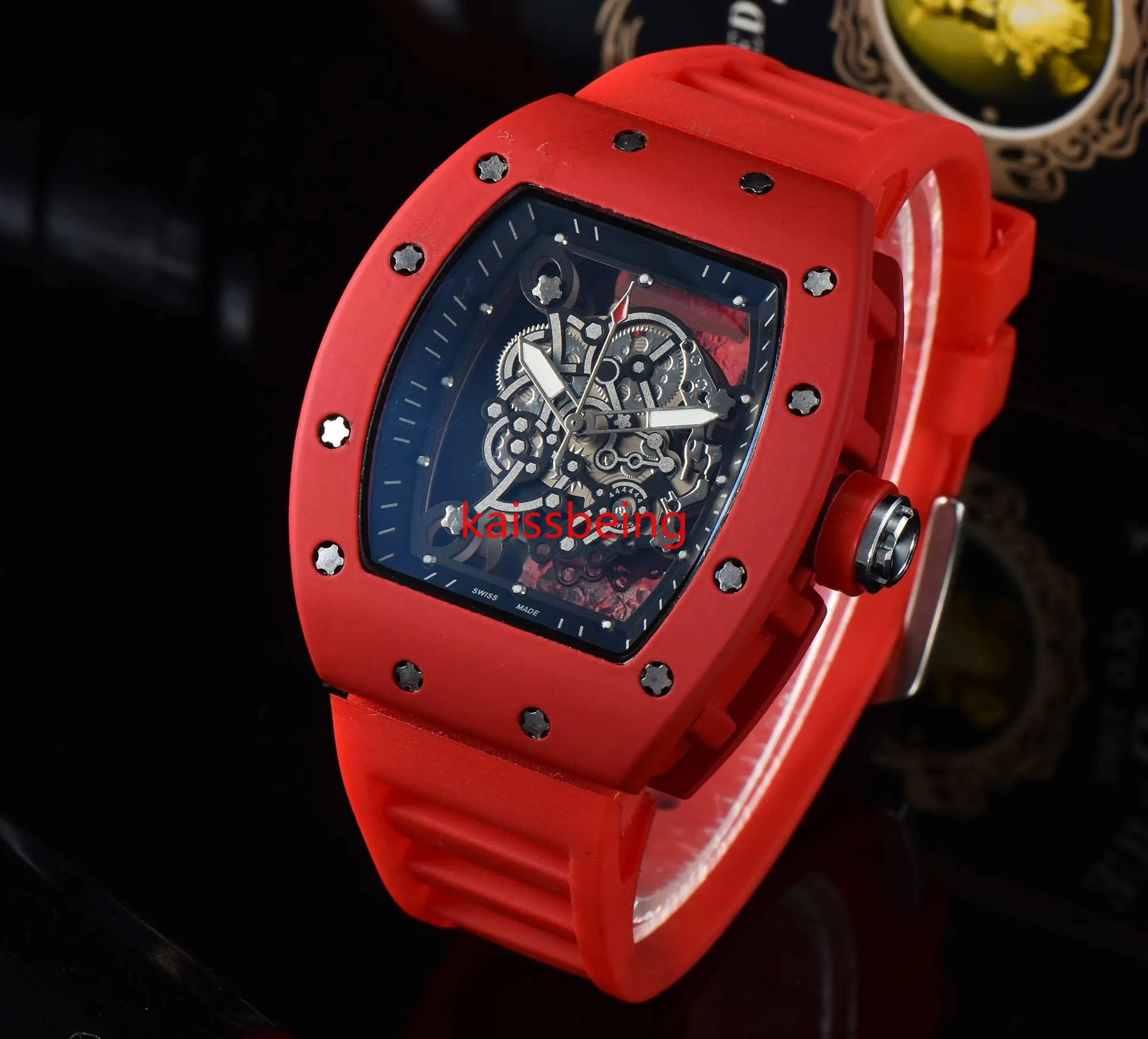 2021 Модные мужские часы с резиновым каркасом и автоматическим механизмом Мужские известные дизайнерские мужские спортивные часы montre de luxe Наручные часы