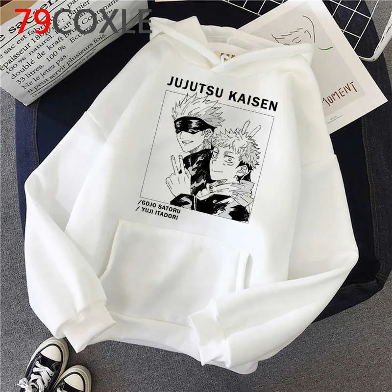 New Japanese Anime Jujutsu Kaisen Hoodies Men Kawaii Cartoon Gojo Satoru Graphic Streetwear Unisex Tops Funny Sweatshirts Male Y0816