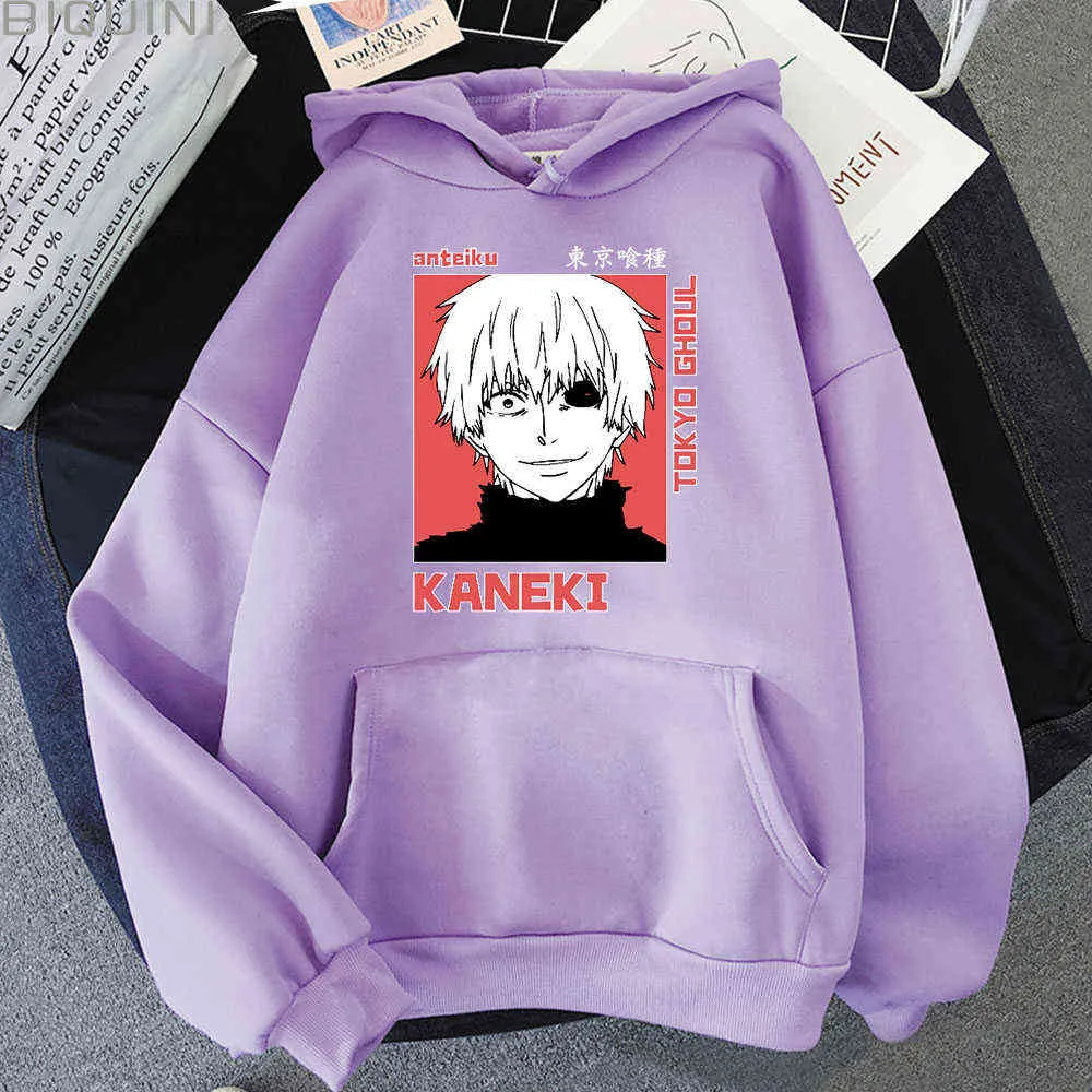 Hot Tokyo Ghoul Hoodies Män / Kvinnor Sweatshirts Casual Top Male Pullovers Anime Manga Kaneki Ken Tryckt långärmad Kpop Kläder Y0820